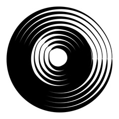 Obraz premium Abstract circle. Black round frame. Element for design. Vector illustration isolated on white background. EPS 10