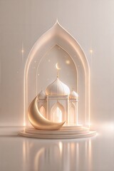 Ornate islamic lantern illuminates a richly patterned backgroundwith text area, evoking the sacred spirit of ramadan and eid celebrations like eid mubarak and eid al adha, the feast of sacrifice