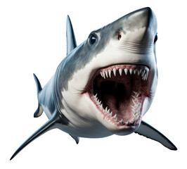 white shark isolated on transparent background