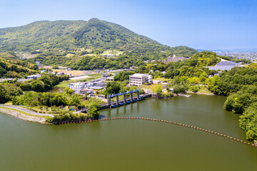 Fototapeta premium 香川県のバス釣りの名所の府中湖