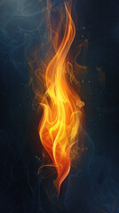 Vibrant Pentecostal Flame Illustration., Pentecost a Christian holiday, the descent of the Holy Spirit.