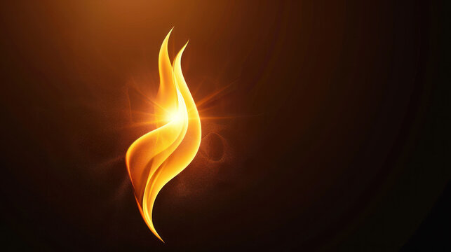 Burning Bright Pentecostal Flame Illustration, Pentecost a Christian holiday, the descent of the Holy Spirit.