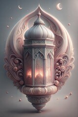 Ornate islamic lanterns cast a warm glow against an ornate background, symbolizing festivities during ramadan and eid, embodying the spirit of the feast of sacrifice