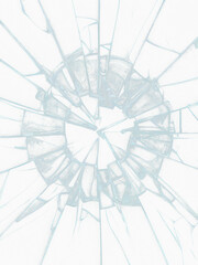Ruined Shattered glass texture background - transparent background PNG. Isolated broken glass. 