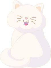 Faceless Cute Cat Illustration