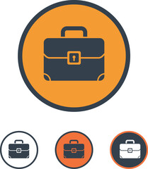 Set of  vector briefcase icons on transparent background.