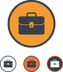 Business briefcase icon set.