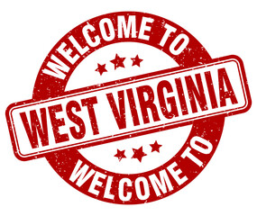Welcome to West Virginia stamp. West Virginia round sign