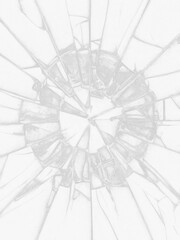 Obraz premium Shattering glass texture background - transparent background PNG. Isolated broken glass. 