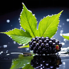 blackberry with leaves