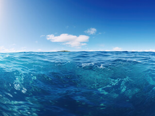 ocean water waves, blue clear water, minimalistic background, close-up