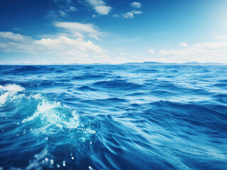 ocean water waves, blue clear water, minimalistic background, close-up