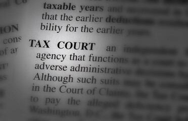 close up photo of the words tax court
