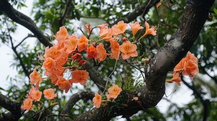 The tree adorned with the exquisite China doll flower also known as radermachera sinica