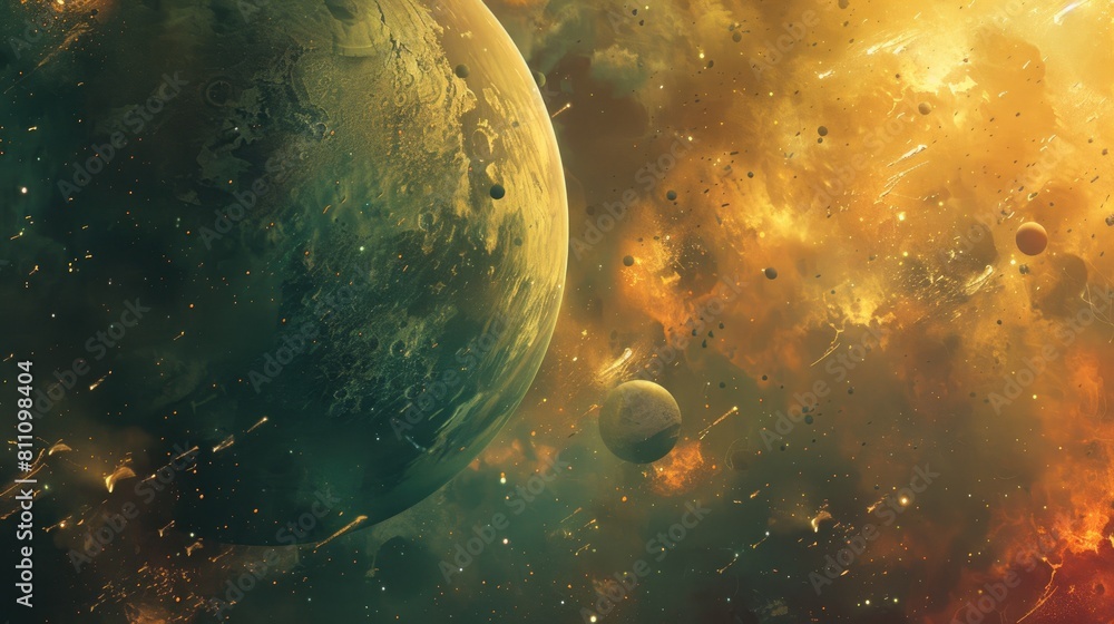 Canvas Prints sci fi digital art featuring planets in space