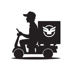 Delivery man silhouette  illustration set vector