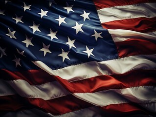 Waving American flag on a silk drape