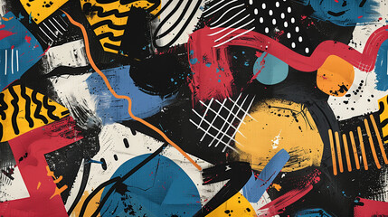 Obraz premium Colorful Abstract Painting With Various Shapes