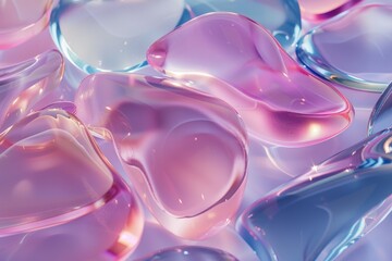 Abstract Glass Visualization of Colorful Translucent Shapes with Soft Lighting and Shadows
