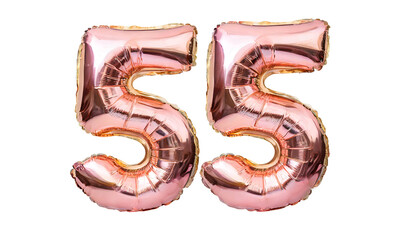 Obraz premium Balloon number fifty five made of rose gold color