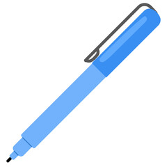 blue pen isolated on white