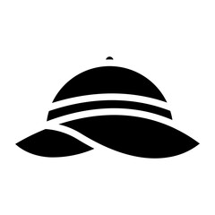 Pamela hat icon vector sign, linear style pictogram isolated on white. Symbol, logo illustration. Editable stroke