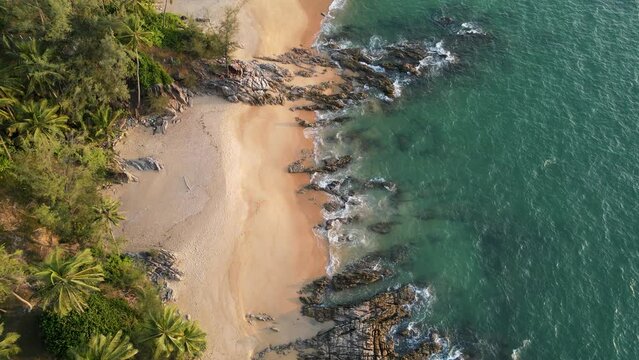 Aerial view of Laem Singh beach in Phuket, Thailand