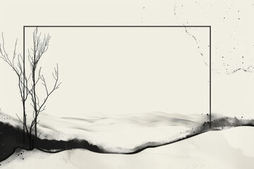 Elegant minimalist condolence background featuring barren branches against a white expanse, providing space for respectful mourning messages