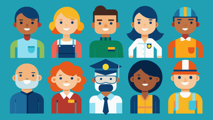  group workers vector illustration