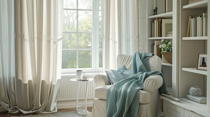 Soft White and Blue Interior Design