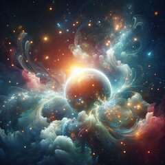 Obraz premium Light Splash, Cut Out, Dark Background