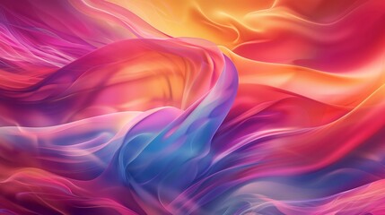 Colorful Abstract Fabric Waves, Vibrant Whirls and Dynamic Flow, Ideal for Festive and Creative Background Purposes 8K Wallpaper High-resolution