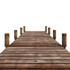 Obraz premium wooden bridge in the sea transparent background