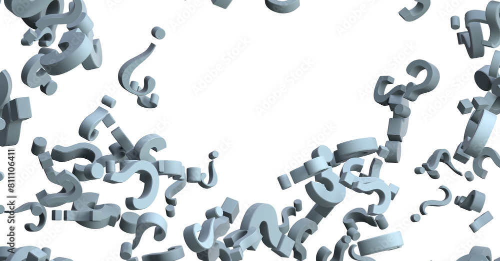 Poster question marks. computer generated 3d