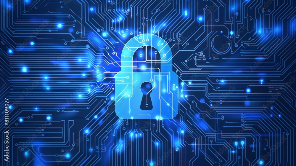Aufkleber digital padlock icon of cyber security and data protection technology,.and business data privacy con