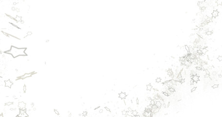 Stars - Holiday golden decoration, glitter frame isolated -