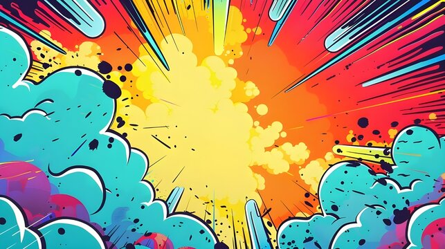 Abstract colorful comic panel background vector illustration