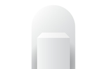 Square pedestal high podium with background on transparent background