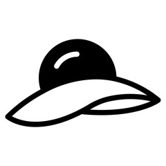 Pamela hat icon vector sign, linear style pictogram isolated on white. Symbol, logo illustration. Editable stroke