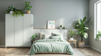 Interior Design of Kids Room with Soft Green Color