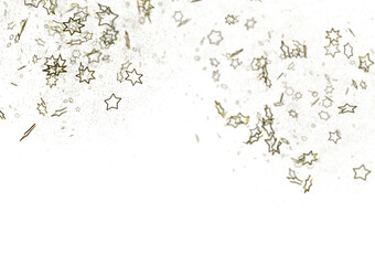 Stars - Holiday golden decoration, glitter frame isolated -