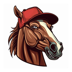 Horse sport gaming vector mascot logo design illustration white background head