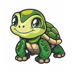 Cute turtle vector mascot logo design illustration white background head