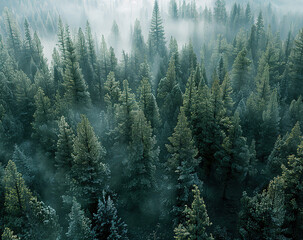 Misty California Forest: A Cinematic Aerial Landscape