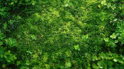 Fototapeta premium Aerial view of a seamless expanse of vibrant green grass. Grass background.
