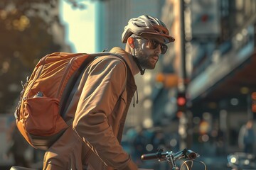 Dynamic image capturing a bicyclist in motion