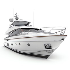 Yacht on white background. Summer vacation concept. 3d render
