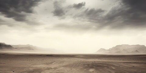 Obraz premium Desert dunes landscape background. Storm dark clouds mystic weather adventure travel nature outdoor scene view