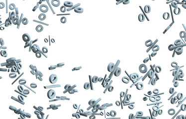 3d Sales icons floating in the air 3D rendering