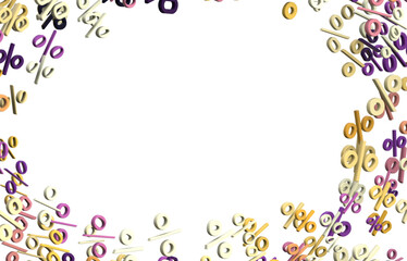 3d Sales icons floating in the air 3D rendering